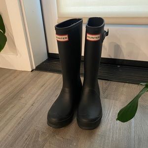 Big Kids Hunter rain boots, black, size 2